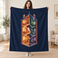 The House with Two Midnights blanket, held open