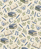 Blue Ink Alphabet blanket, full design
