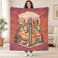 The Hotel of Missing Floors blanket, held open