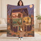 The House That Packs Itself blanket, held open
