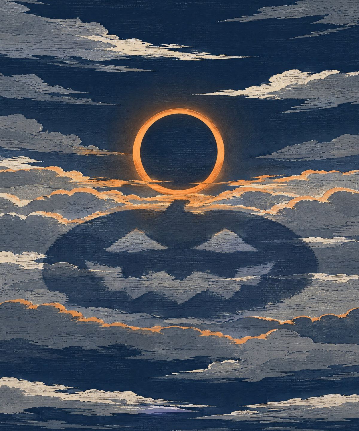 The Pumpkin Eclipse blanket, full design