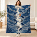 The Umbrella Storm blanket, held open