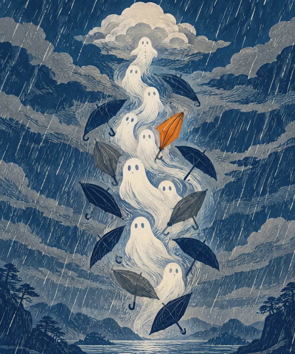 The Umbrella Storm blanket, full design