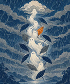 The Umbrella Storm blanket, full design