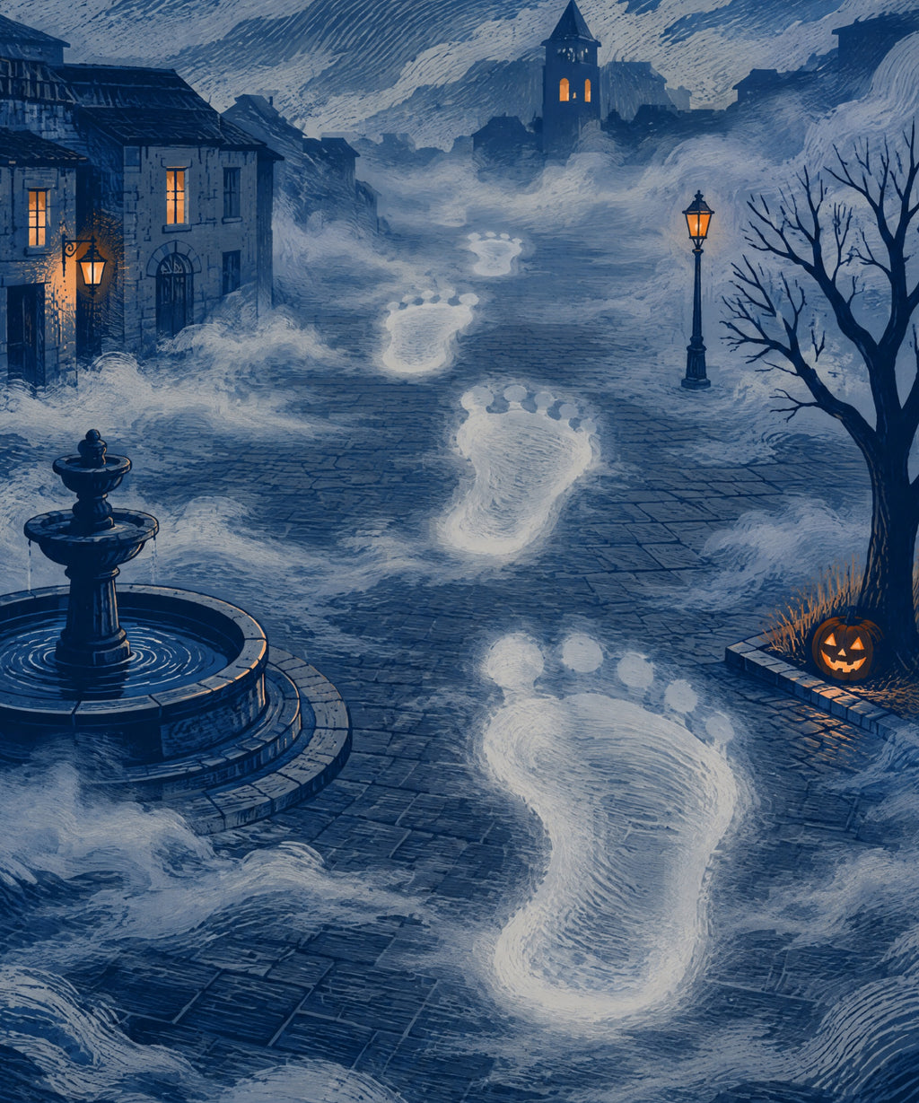 The Fog with Footsteps blanket, full design