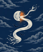 The Wind that Unrolls the Moon blanket, full design