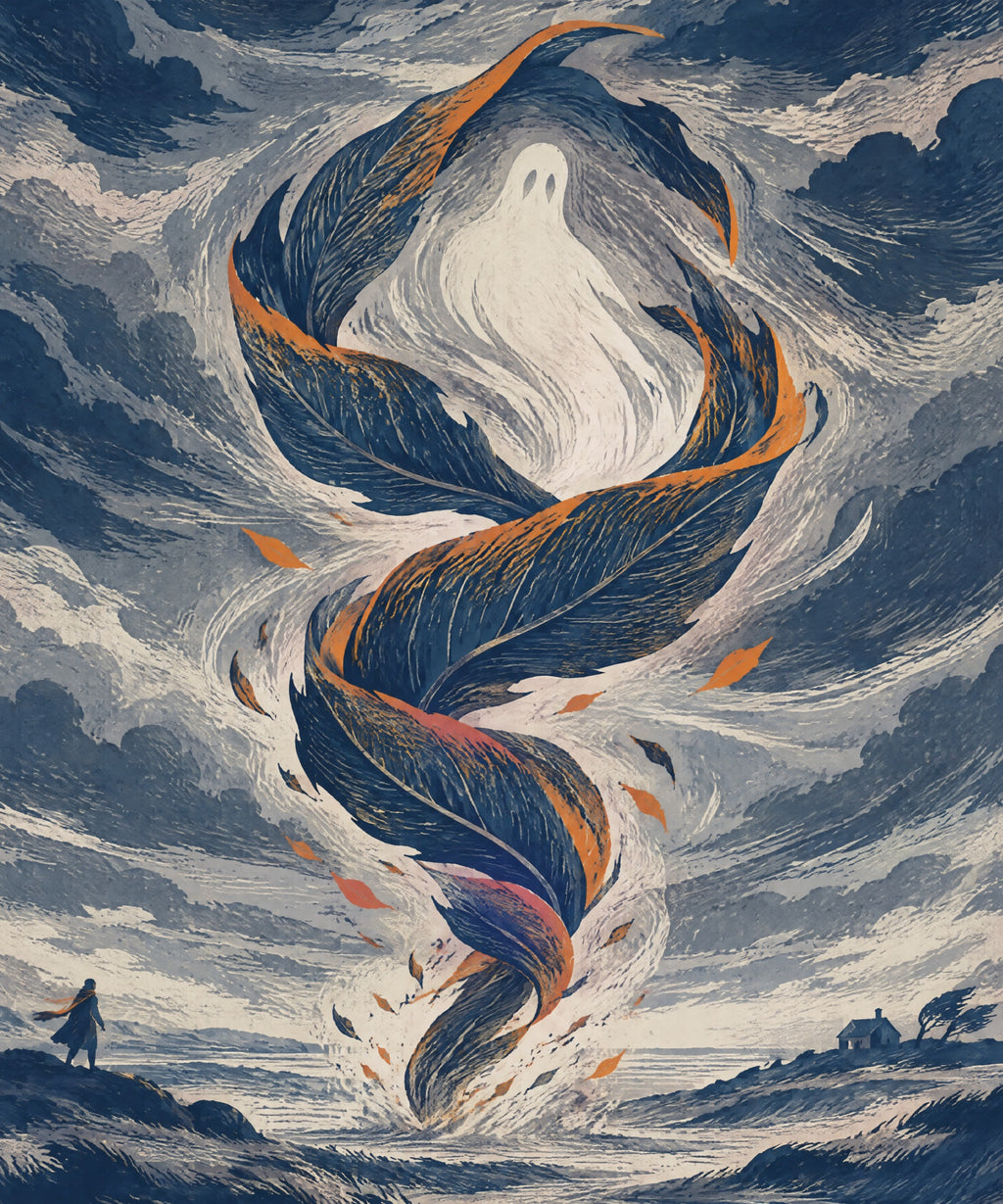 The Spiral of October Leaves blanket, full design