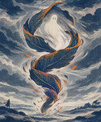 The Spiral of October Leaves blanket, full design