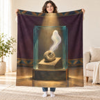 The Fossil That Breathes blanket, held open