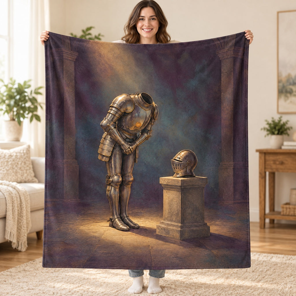 The Suit of Empty Armor blanket, held open