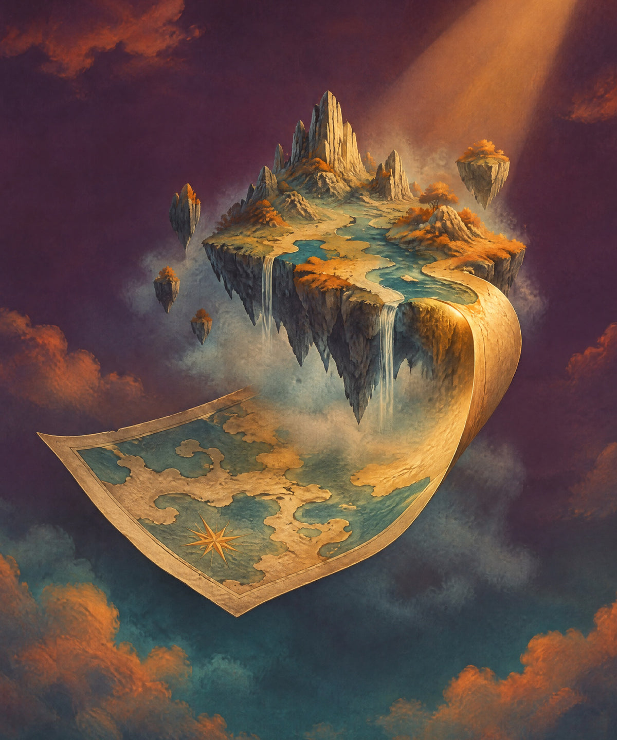 The Map that Floats Away blanket, full design