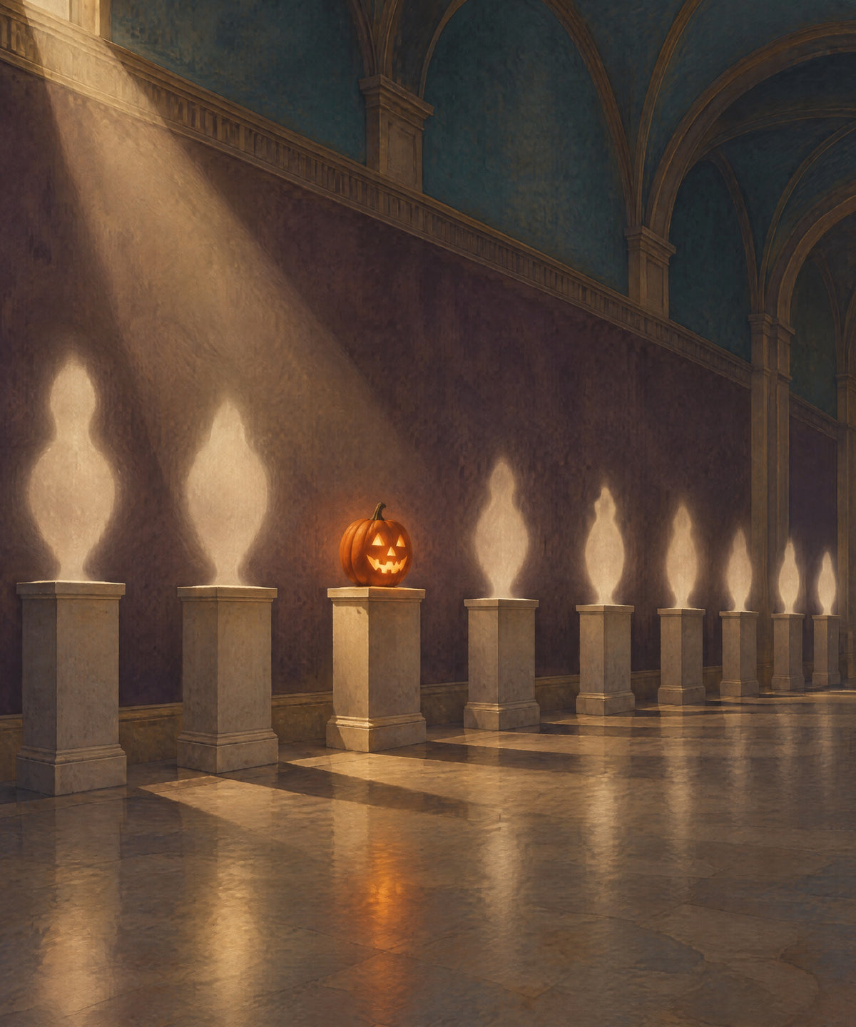 The Gallery of Empty Pedestals blanket, full design