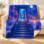 The Upstairs Ocean blanket, on a sofa