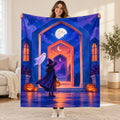 The Corridor of Smaller Nights blanket, held open