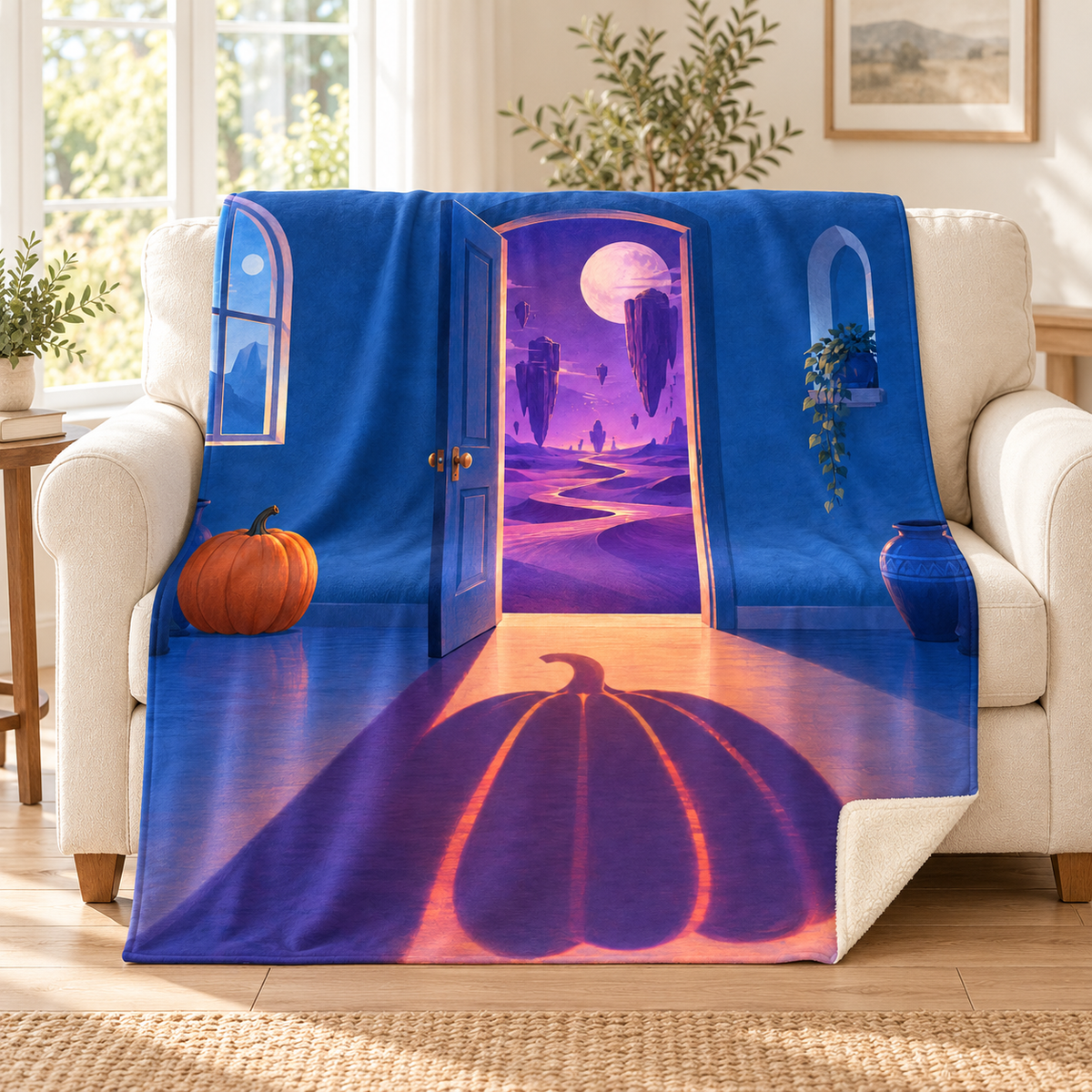 The Door with No Other Side blanket, on a sofa
