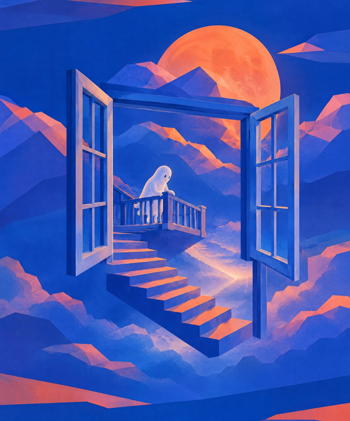 The Window that Opens Downward blanket, full design