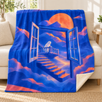 The Window that Opens Downward blanket, on a sofa
