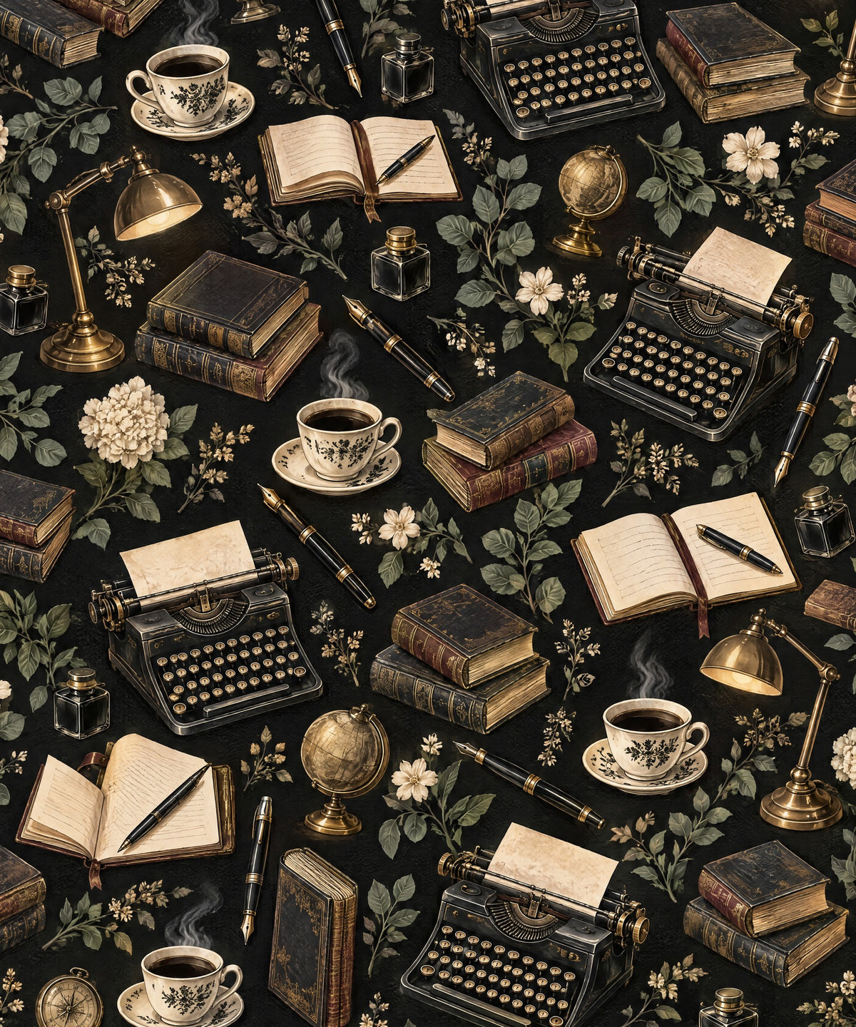The Golden Typewriter blanket, full design