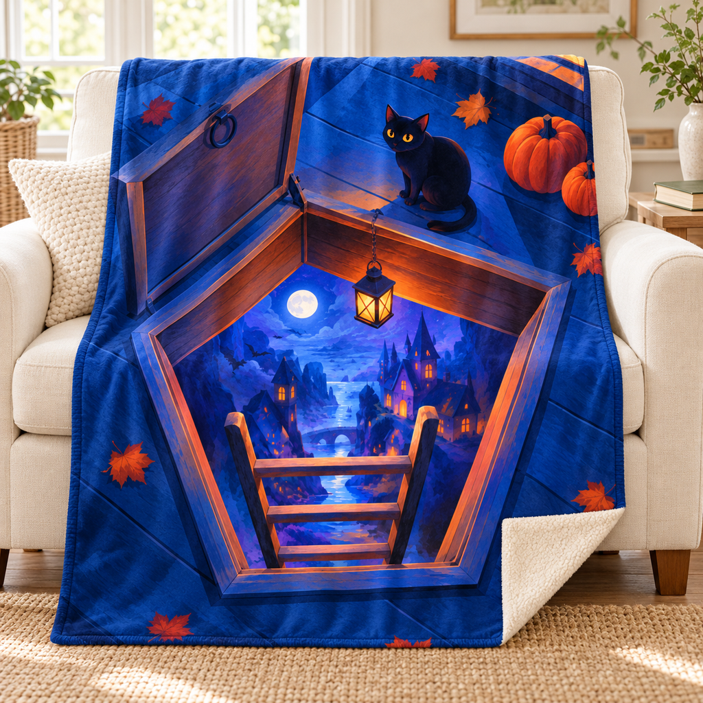 The Door under the Floor blanket, on a sofa