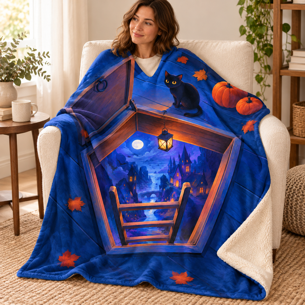 The Door under the Floor blanket, wrapped around a reader