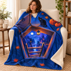 The Door under the Floor blanket, wrapped around a reader