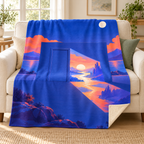 The Shadow Door blanket, on a sofa