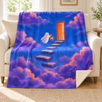 The Last Step Home blanket, on a sofa
