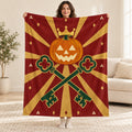 The Lantern Crown blanket, held open