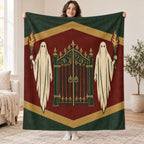 The Ghost Gatekeepers blanket, held open