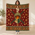 The Helm of October blanket, held open