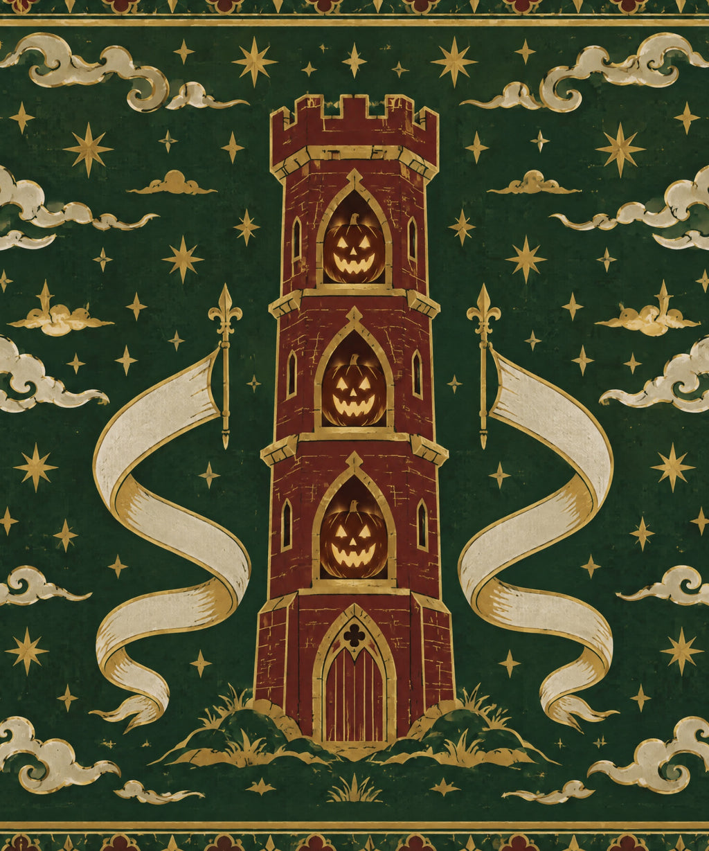 The Tower of Three Lanterns blanket, full design