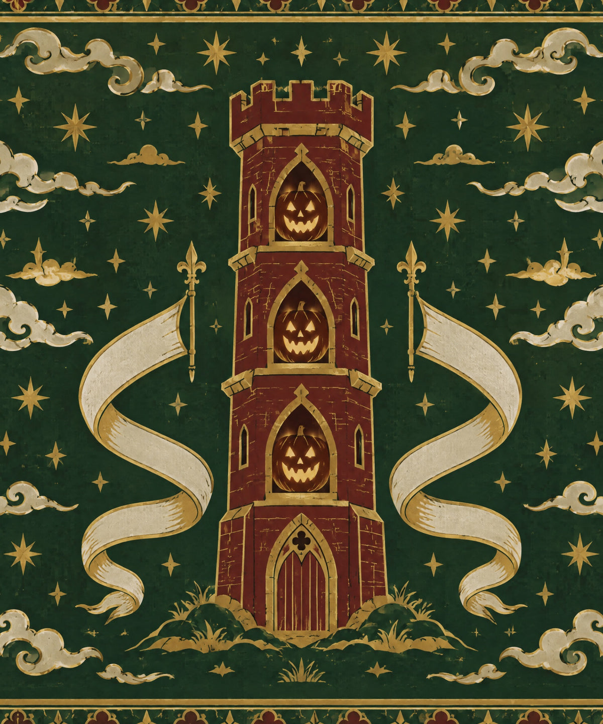 The Tower of Three Lanterns blanket, full design