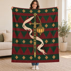 The Lantern and the Sword blanket, held open