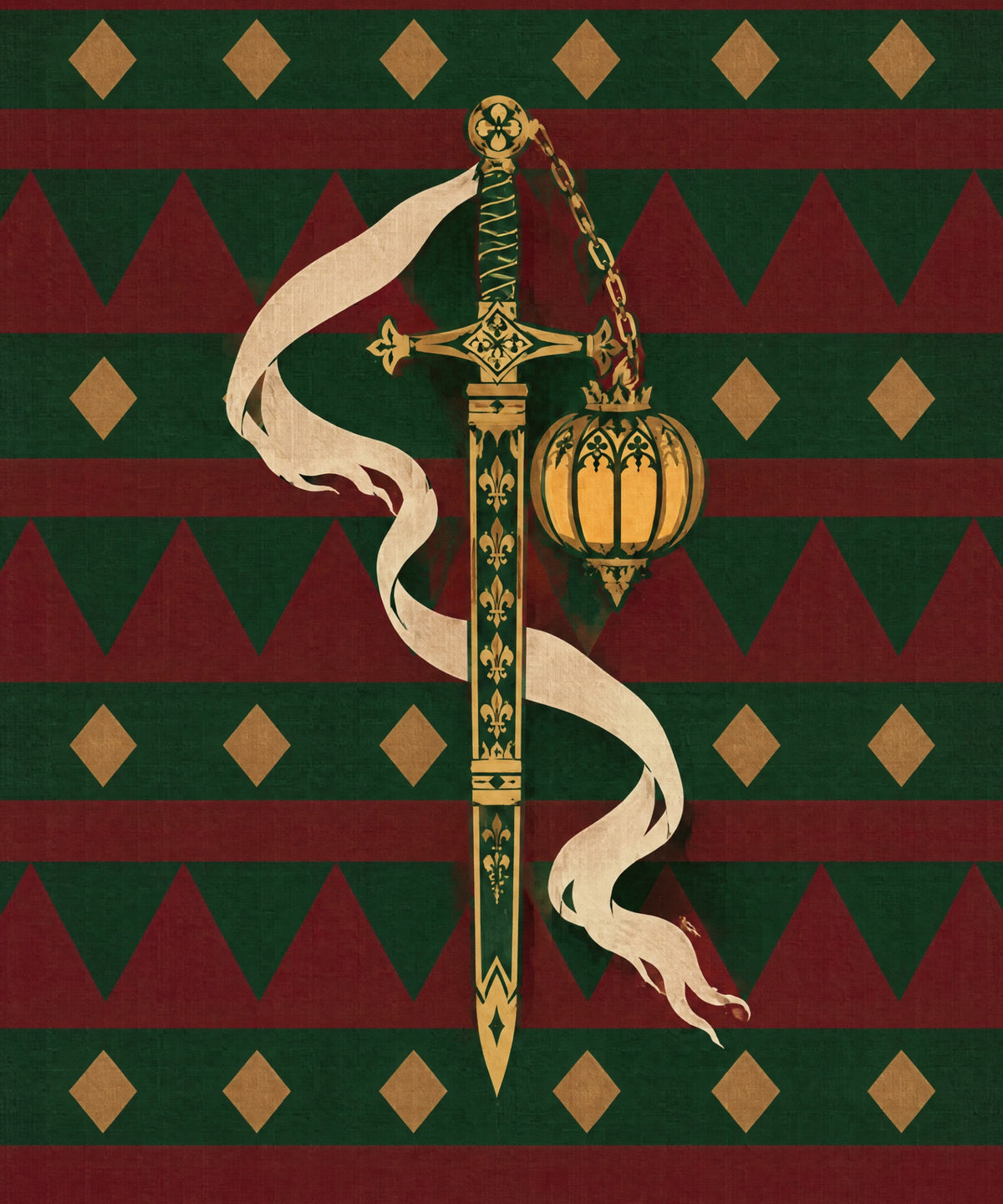 The Lantern and the Sword blanket, full design