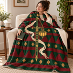 The Lantern and the Sword blanket, wrapped around a reader
