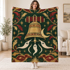 The Midnight Bell blanket, held open