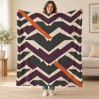 Bat Flight Chevrons blanket, held open