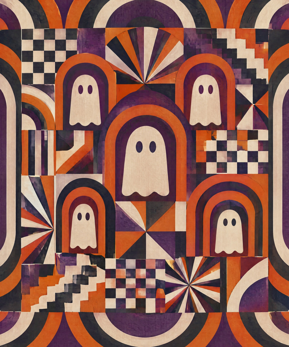 Ghost Cathedral Windows blanket, full design