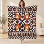October Starburst blanket, held open