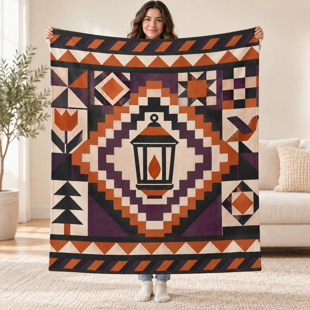 Lantern Courthouse Steps blanket, held open