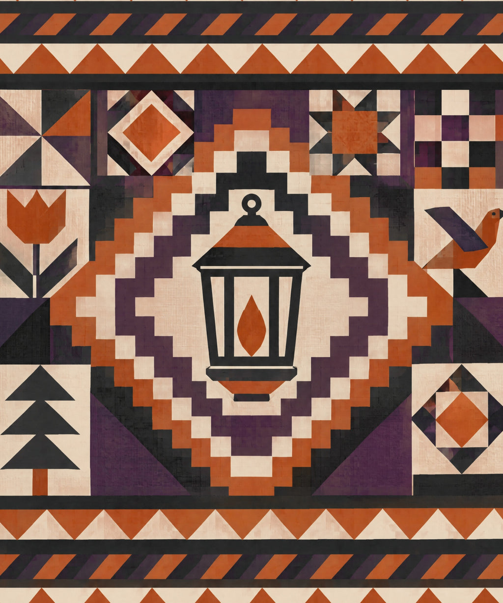 Lantern Courthouse Steps blanket, full design