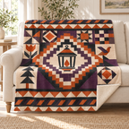 Lantern Courthouse Steps blanket, on a sofa