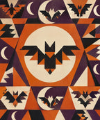 Moon and Bat Tumbler blanket, full design