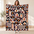 Haunted House Tessellation blanket, held open