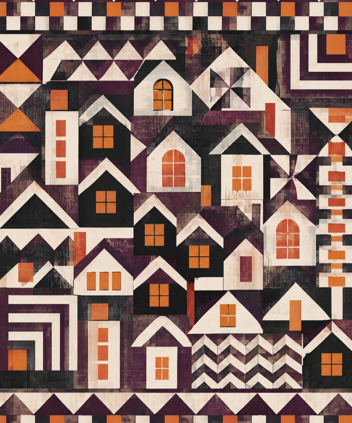 Haunted House Tessellation blanket, full design