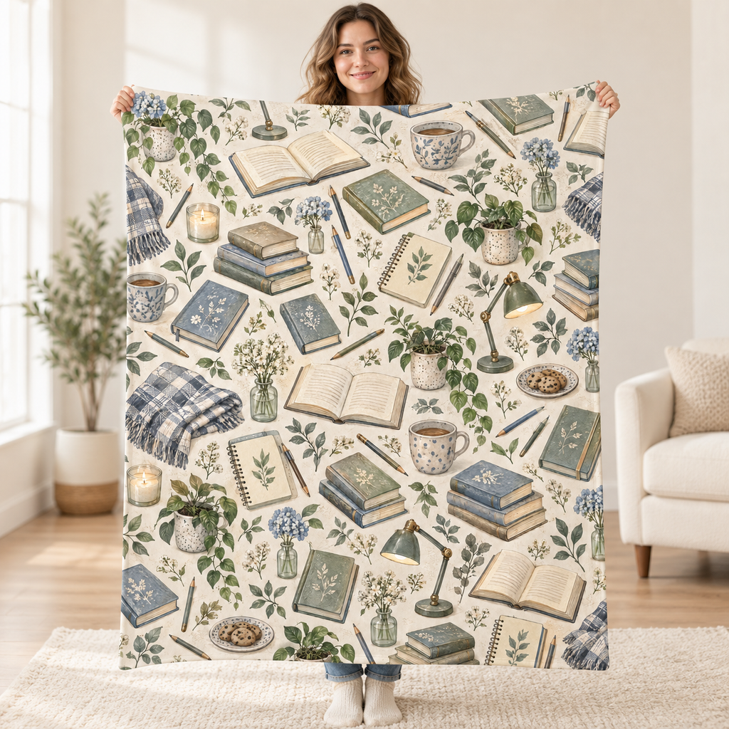 A Quiet Draft blanket, held open