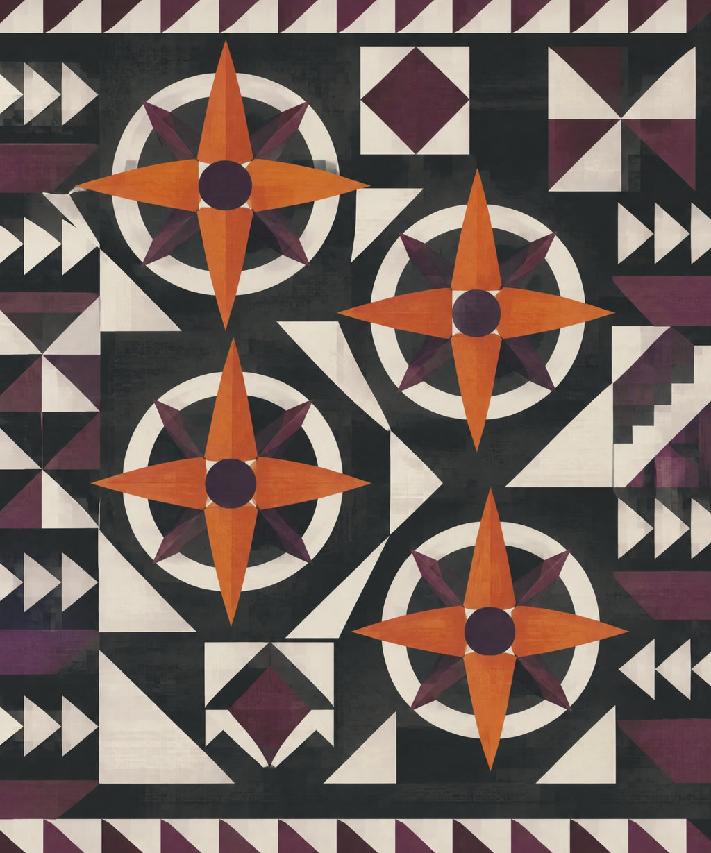 Pumpkin Compass Rose blanket, full design