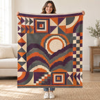 Midnight Bargello blanket, held open