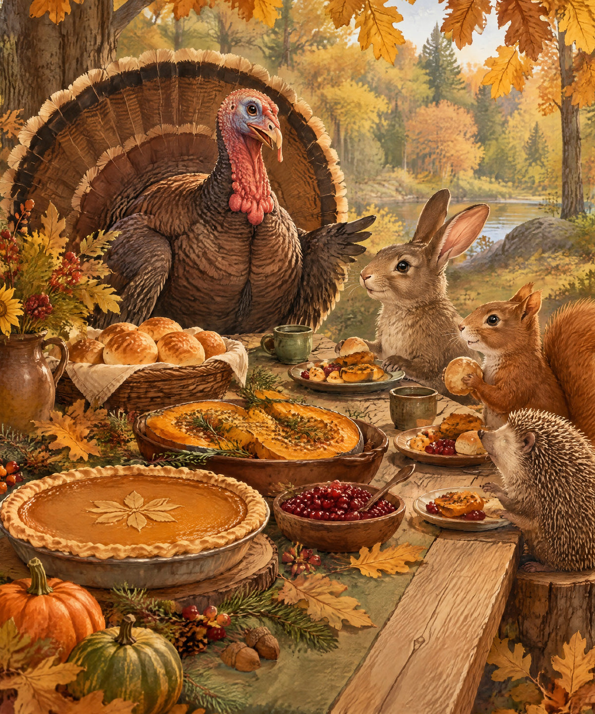 Forest Table Feast blanket, full design