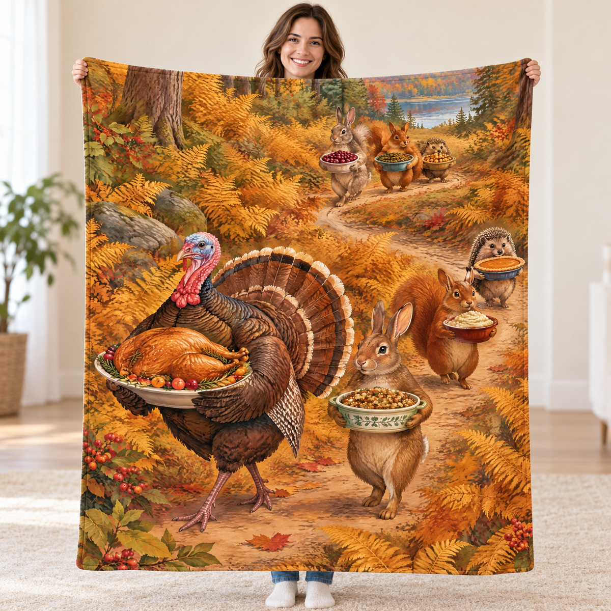 Potluck Procession blanket, held open